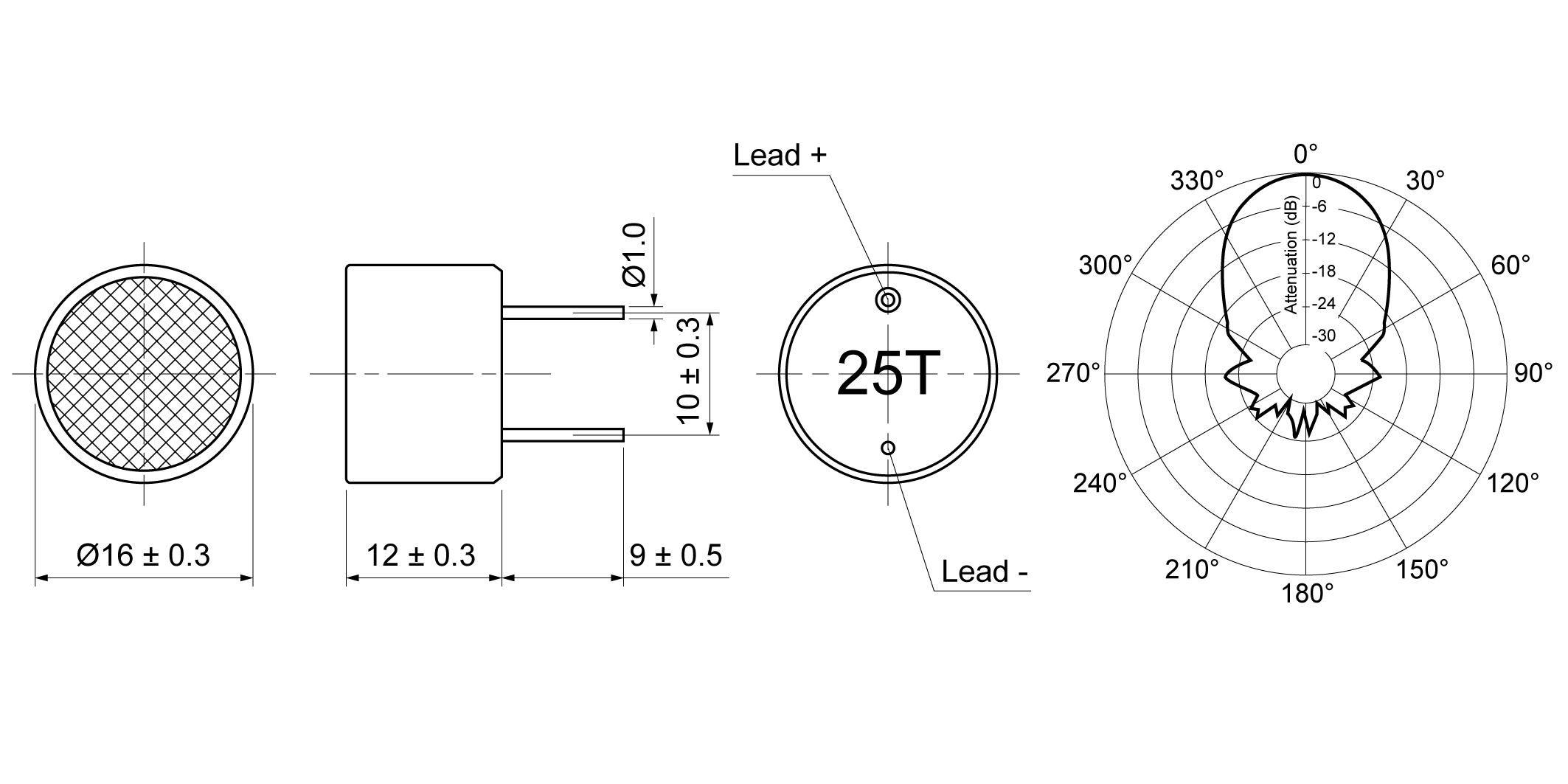 UO16-T25ABP Mechanical Drawing